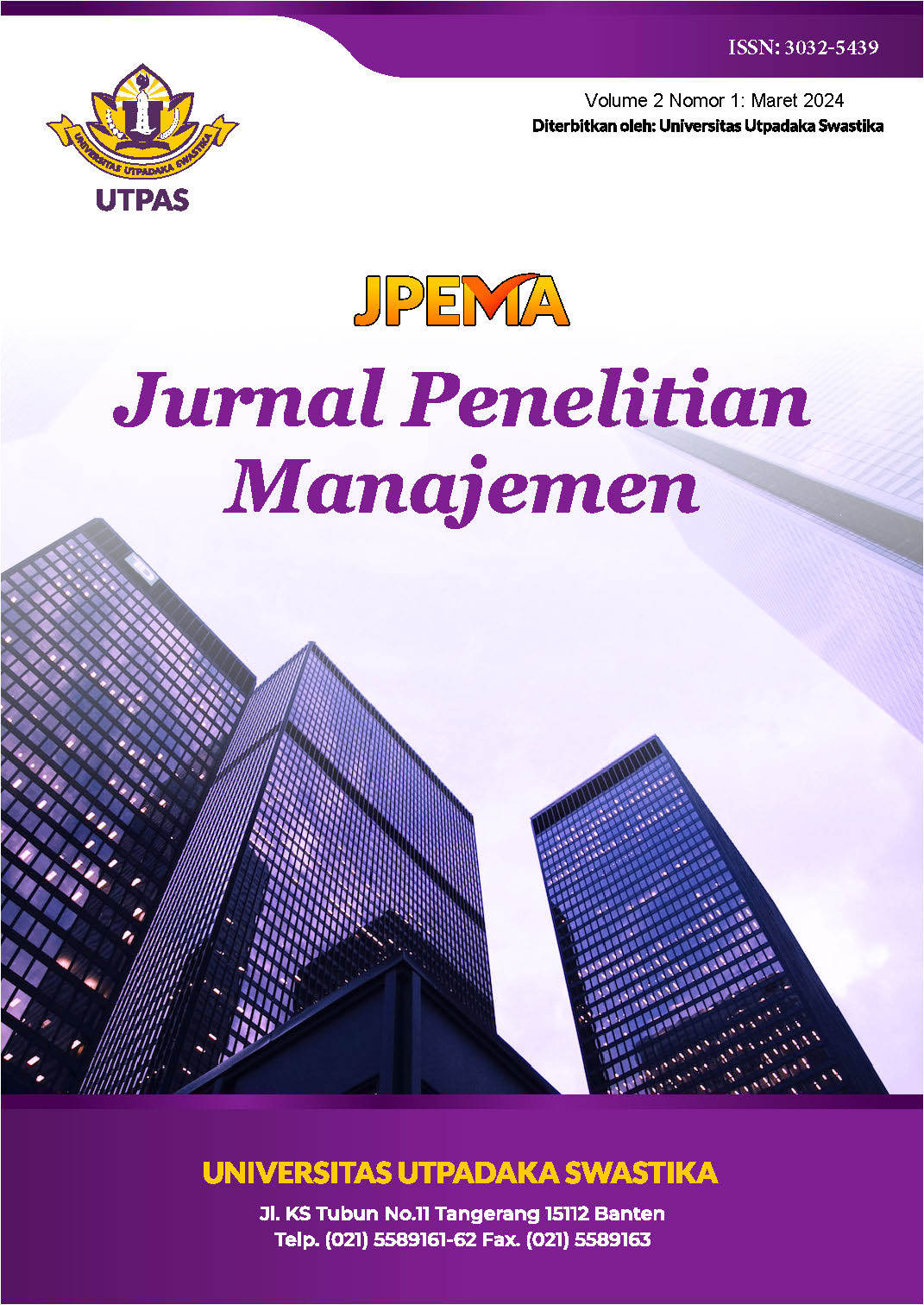 					Lihat Vol 2 No 01 (Maret) (2024): JURNAL PENELITIAN MANAJEMEN
				